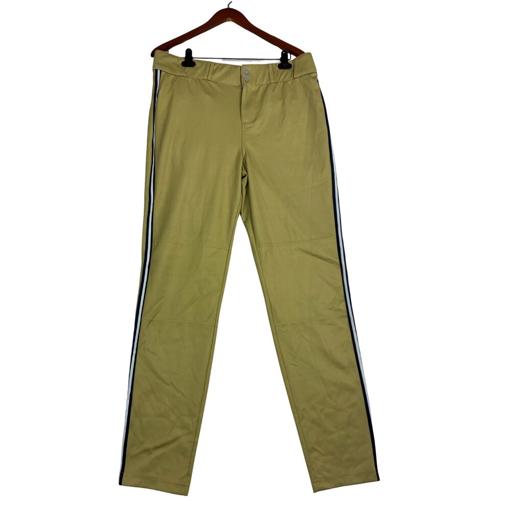 Marucci Men's L Gold Baseball Pants Navy White Piping Straight Leg Athletic